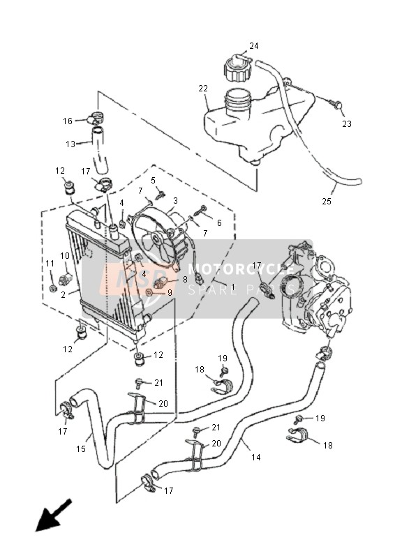 Yamaha YP125RE MAJESTY 2006 Radiator & Hose for a 2006 Yamaha YP125RE MAJESTY